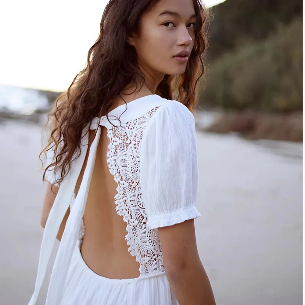 Free People All You Need Is Lace Midi Dress in Ivory 🆕 - Picture 3 of 9